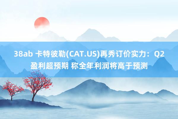 38ab 卡特彼勒(CAT.US)再秀订价实力：Q2盈利超预期 称全年利润将高于预测